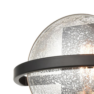 Atlas Oriah 9'' High 1-Light Wall Sconce - Modern Matte Black with Mercury Glass for Elegant Lighting WL11122-BK