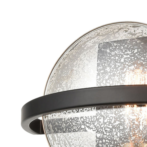 Atlas Oriah 9'' High 1-Light Wall Sconce - Modern Matte Black with Mercury Glass for Elegant Lighting WL11122-BK