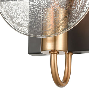 Atlas Oriah 9'' High 1-Light Wall Sconce - Modern Matte Black with Mercury Glass for Elegant Lighting WL11122-BK
