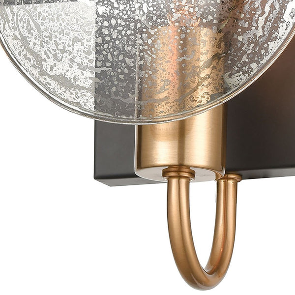 Atlas Oriah 9'' High 1-Light Wall Sconce - Modern Matte Black with Mercury Glass for Elegant Lighting WL11122-BK