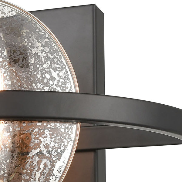 Atlas Oriah 9'' High 1-Light Wall Sconce - Modern Matte Black with Mercury Glass for Elegant Lighting WL11122-BK