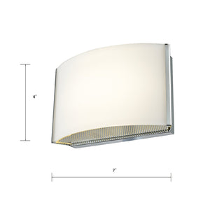 Atlas Pandora Modern 4'' High 1-Light Sconce in Polished Chrome with Opal Glass Shade for Elegant Lighting WL11123-CH