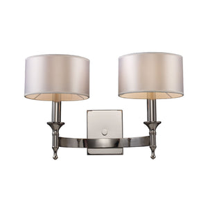Atlas Pembroke 12" High 2-Light Sconce - Modern Sculptural Design for Soft Ambient Illumination Indoors Polished Nickel WL11124-NK