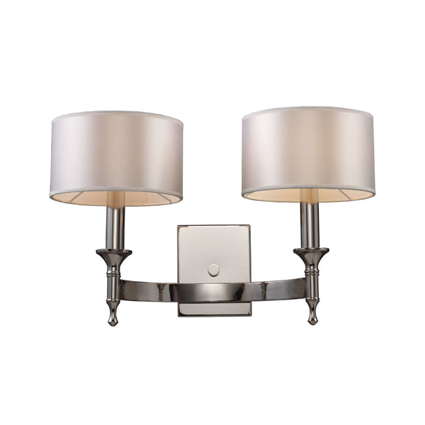 Atlas Pembroke 12" High 2-Light Sconce - Modern Sculptural Design for Soft Ambient Illumination Indoors Polished Nickel WL11124-NK