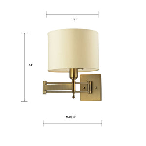 Atlas Pembroke 12" High 2-Light Sconce - Modern Sculptural Design for Soft Ambient Illumination Indoors Antique Brass WL11125-BS