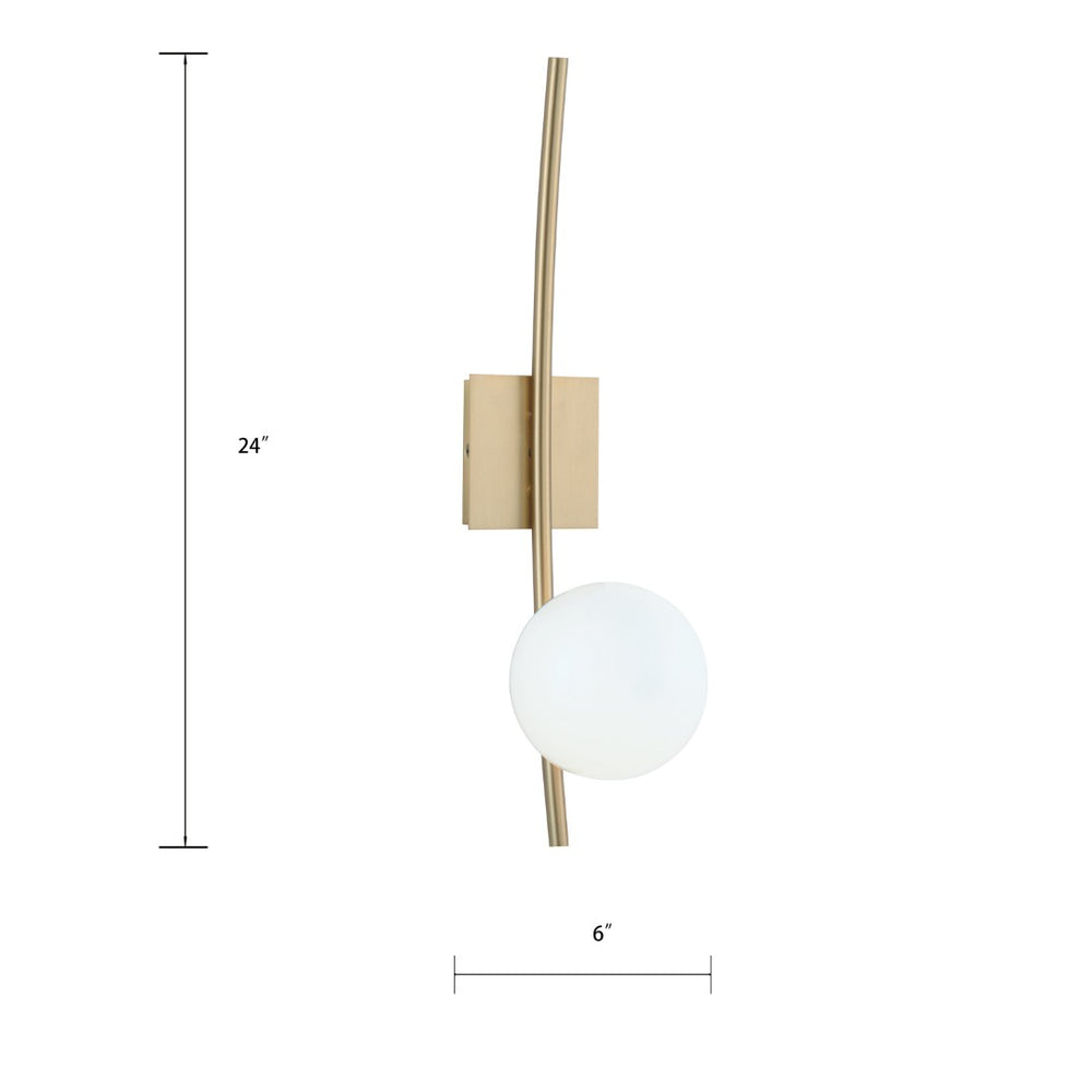 Atlas Perch 24'' High 1-Light Wall Sconce - Contemporary Satin Brass, Sculptural Design for Ambient Lighting WL11126-BS