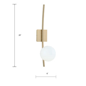 Atlas Perch 24'' High 1-Light Wall Sconce - Contemporary Satin Brass, Sculptural Design for Ambient Lighting WL11126-BS