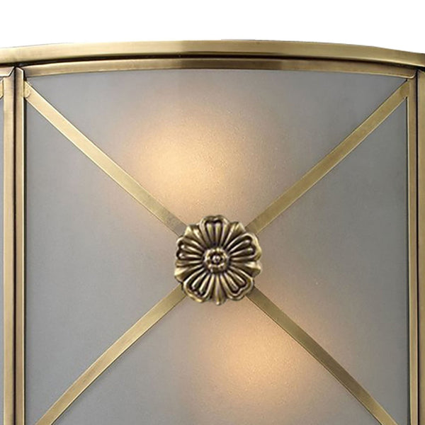 Atlas Preston 6.5'' High 2-Light Wall Sconce - Elegant Brushed Brass & Frosted Glass for Timeless Style WL11128-BS