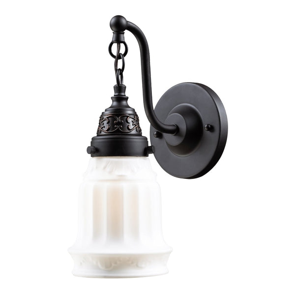 Atlas Quinton Parlor 12" High 1-Light Sconce - Victorian Elegance with Hand-Blown Glass & Oiled Bronze Finish WL11130-BZ
