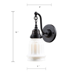Atlas Quinton Parlor 12" High 1-Light Sconce - Victorian Elegance with Hand-Blown Glass & Oiled Bronze Finish WL11130-BZ