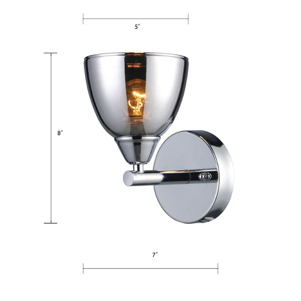 Atlas Reflections 8'' High 1-Light Wall Sconce - Modern Polished Chrome Fixture for Elegant Indoor Lighting WL11131-CH