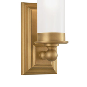 Atlas Richmond 11.25" High 1-Light Sconce - Timeless Aged Brass & Cylindrical Glass Shade for Elegant Lighting WL11135-BS