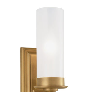 Atlas Richmond 11.25" High 1-Light Sconce - Timeless Aged Brass & Cylindrical Glass Shade for Elegant Lighting WL11135-BS
