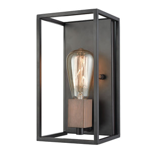 Atlas Rigby 11" High Minimalist 1-Light Sconce in Oil Rubbed Bronze with Brass Accents for Modern Spaces WL11136-BZ