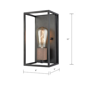 Atlas Rigby 11" High Minimalist 1-Light Sconce in Oil Rubbed Bronze with Brass Accents for Modern Spaces WL11136-BZ