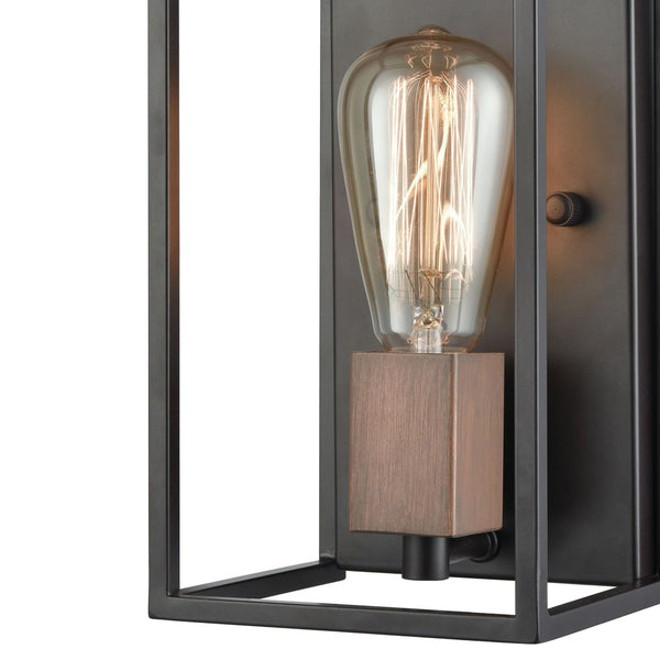 Atlas Rigby 11" High Minimalist 1-Light Sconce in Oil Rubbed Bronze with Brass Accents for Modern Spaces WL11136-BZ