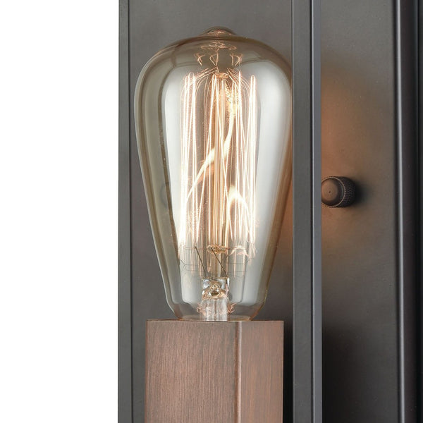 Atlas Rigby 11" High Minimalist 1-Light Sconce in Oil Rubbed Bronze with Brass Accents for Modern Spaces WL11136-BZ