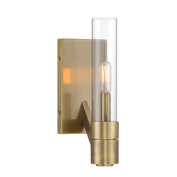 Atlas Rohe 12.5'' High 1-Light Sconce - Modern Minimalist Design with Textured Matte Finish for Any Space Aged Brass WL11138-BS