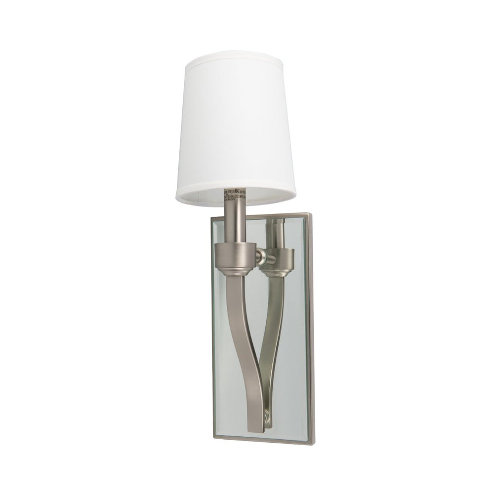 Atlas Roule 17'' High 1-Light Sconce - Brushed Nickel Fabric Shade for Stylish Ambient Illumination WL11139-NK