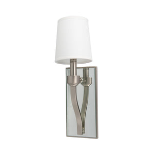 Atlas Roule 17'' High 1-Light Sconce - Brushed Nickel Fabric Shade for Stylish Ambient Illumination WL11139-NK