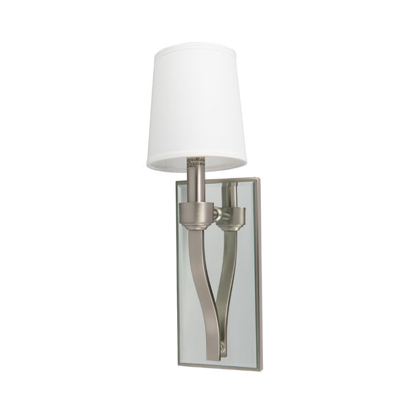 Atlas Roule 17'' High 1-Light Sconce - Brushed Nickel Fabric Shade for Stylish Ambient Illumination WL11139-NK
