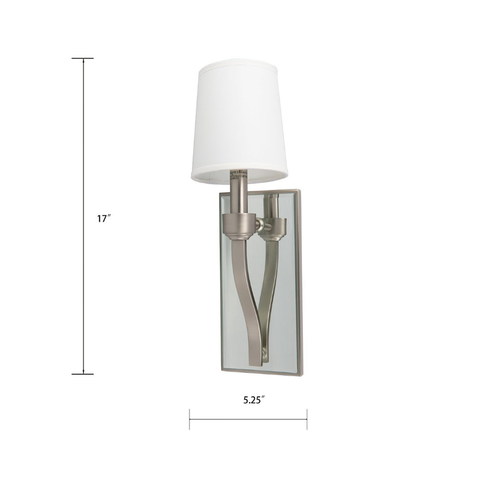Atlas Roule 17'' High 1-Light Sconce - Brushed Nickel Fabric Shade for Stylish Ambient Illumination WL11139-NK