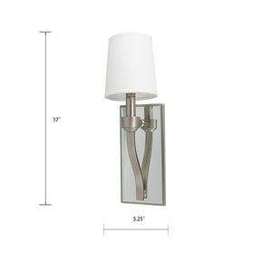 Atlas Roule 17'' High 1-Light Sconce - Brushed Nickel Fabric Shade for Stylish Ambient Illumination WL11139-NK
