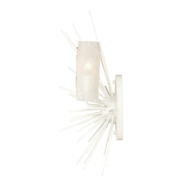 Atlas Sea Urchin 21'' High 2-Light Sconce - Coastal Starburst Design with White Coral Finish and Glass Shade WL11140-WH