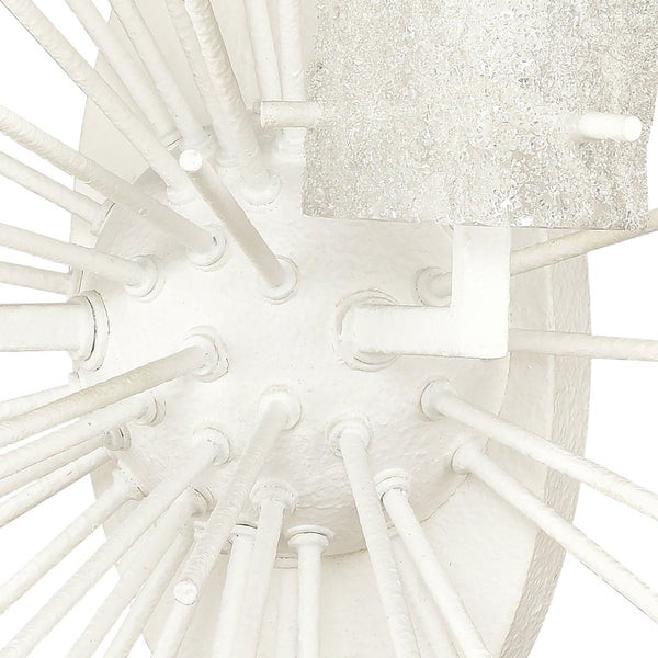 Atlas Sea Urchin 21'' High 2-Light Sconce - Coastal Starburst Design with White Coral Finish and Glass Shade WL11140-WH