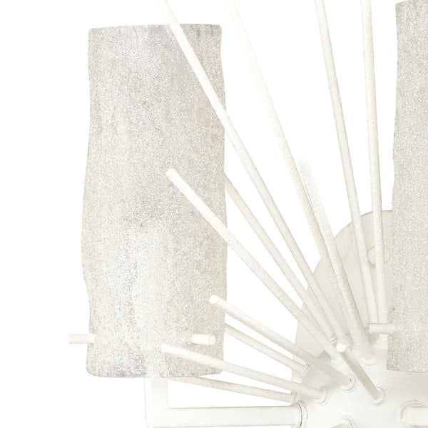 Atlas Sea Urchin 21'' High 2-Light Sconce - Coastal Starburst Design with White Coral Finish and Glass Shade WL11140-WH