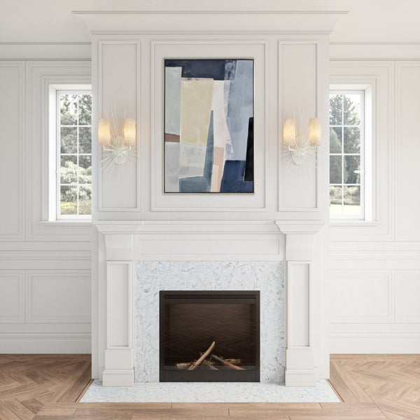 Atlas Sea Urchin 21'' High 2-Light Sconce - Coastal Starburst Design with White Coral Finish and Glass Shade WL11140-WH