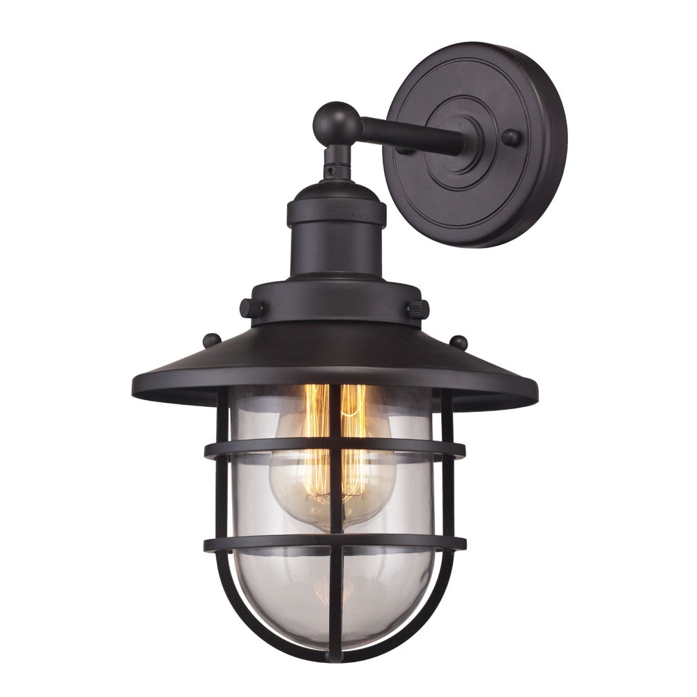 Atlas Seaport 13'' High 1-Light Sconce - Nautical-Inspired Industrial Design for Elegant Indoor Lighting Satin Brass WL11141-BS