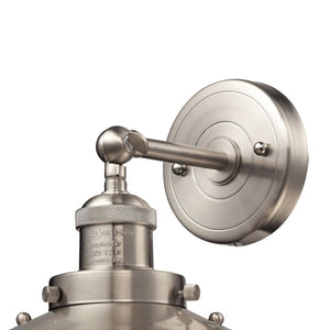 Atlas Seaport 13'' High 1-Light Sconce - Nautical-Inspired Industrial Design for Elegant Indoor Lighting Satin Nickel WL11141-NK