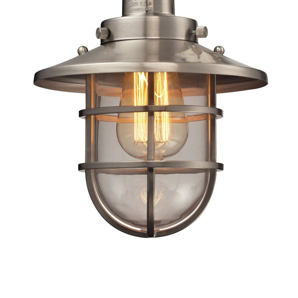 Atlas Seaport 13'' High 1-Light Sconce - Nautical-Inspired Industrial Design for Elegant Indoor Lighting Satin Nickel WL11141-NK