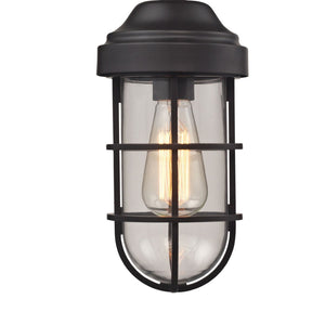 Atlas Seaport 16" High Nautical-Industrial 1-Light Sconce in Oil Rubbed Bronze for Coastal Charm WL11142-BZ