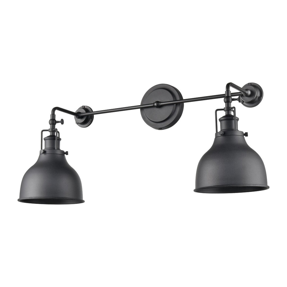 Atlas Skillet 12'' High 2-Light Wall Sconce - Vintage Farmhouse Design for Elegant Indoor Illumination Matte Black WL11143-BK