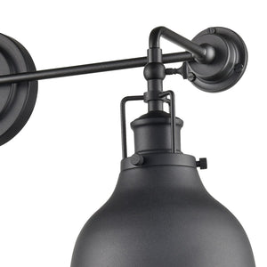 Atlas Skillet 12'' High 2-Light Wall Sconce - Vintage Farmhouse Design for Elegant Indoor Illumination Matte Black WL11143-BK