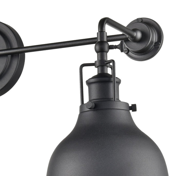 Atlas Skillet 12'' High 2-Light Wall Sconce - Vintage Farmhouse Design for Elegant Indoor Illumination Matte Black WL11143-BK