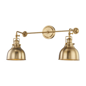 Atlas Skillet 12'' High 2-Light Wall Sconce - Vintage Farmhouse Design for Elegant Indoor Illumination Burnished Brass WL11143-BS