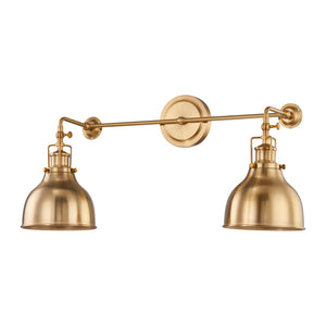 Atlas Skillet 12'' High 2-Light Wall Sconce - Vintage Farmhouse Design for Elegant Indoor Illumination Burnished Brass WL11143-BS
