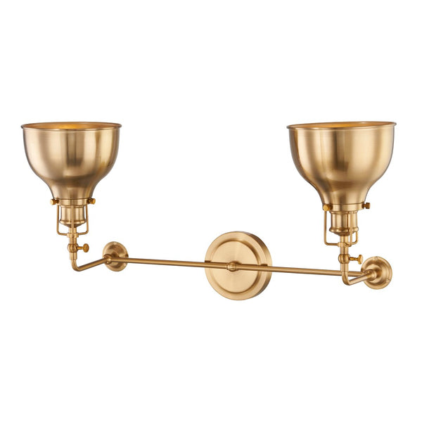 Atlas Skillet 12'' High 2-Light Wall Sconce - Vintage Farmhouse Design for Elegant Indoor Illumination Burnished Brass WL11143-BS