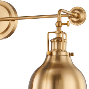 Atlas Skillet 12'' High 2-Light Wall Sconce - Vintage Farmhouse Design for Elegant Indoor Illumination Burnished Brass WL11143-BS