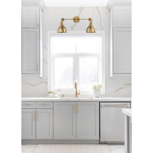 Atlas Skillet 12'' High 2-Light Wall Sconce - Vintage Farmhouse Design for Elegant Indoor Illumination Burnished Brass WL11143-BS