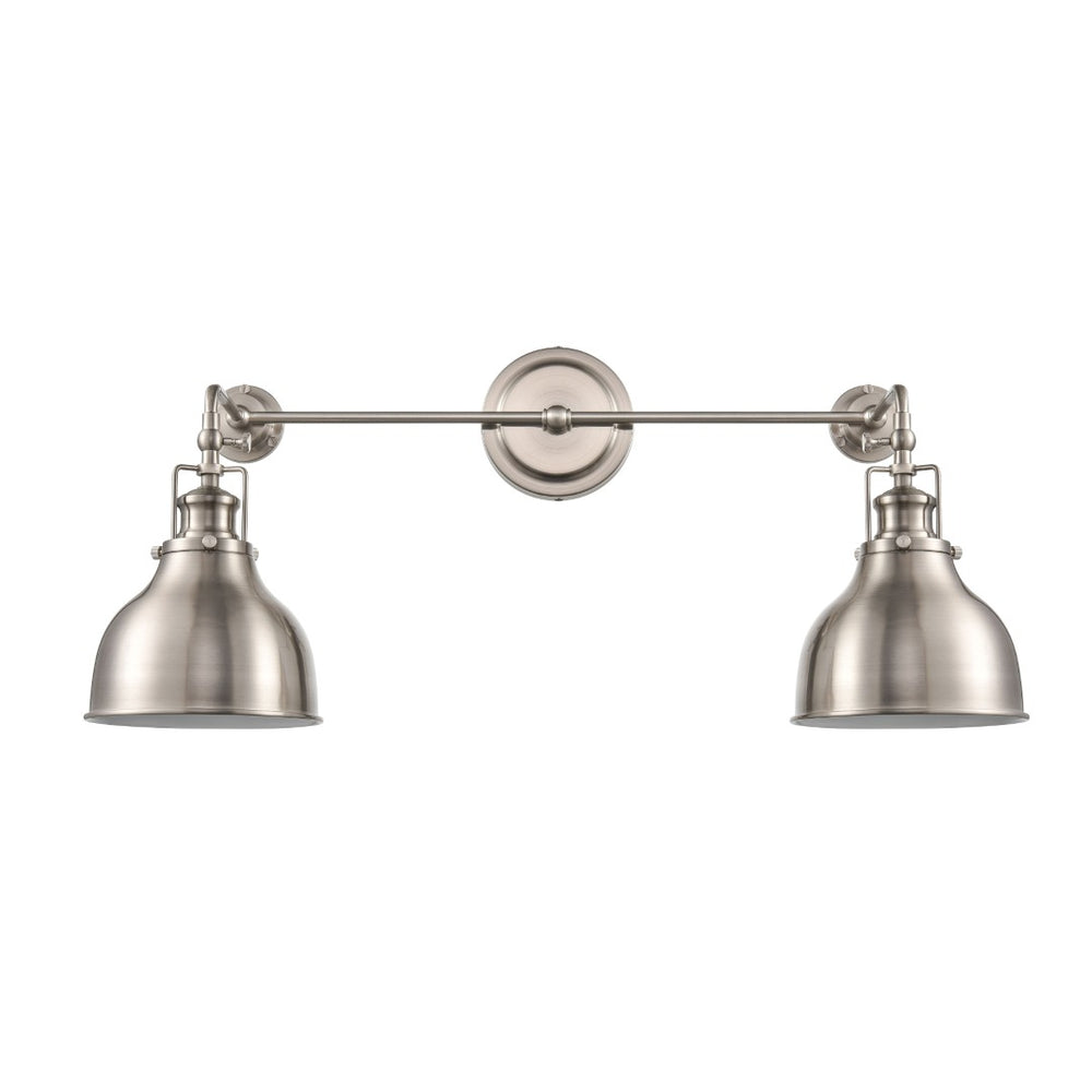 Atlas Skillet 12'' Farmhouse-Style 2-Light Sconce in Satin Nickel for Kitchen & Task Lighting Needs WL11143-NK