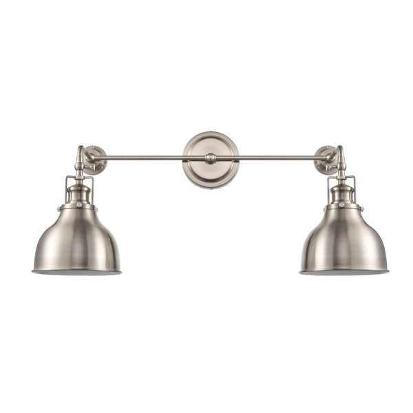 Atlas Skillet 12'' Farmhouse-Style 2-Light Sconce in Satin Nickel for Kitchen & Task Lighting Needs WL11143-NK