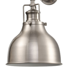 Atlas Skillet 12'' Farmhouse-Style 2-Light Sconce in Satin Nickel for Kitchen & Task Lighting Needs WL11143-NK
