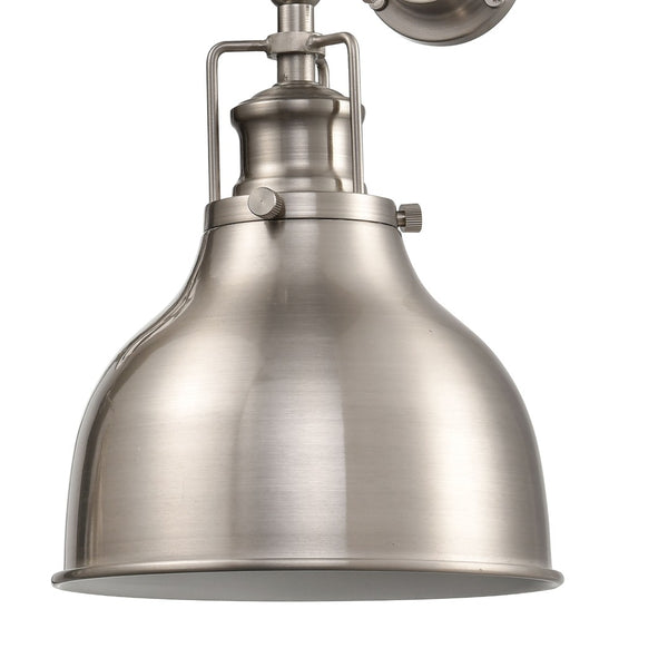 Atlas Skillet 12'' Farmhouse-Style 2-Light Sconce in Satin Nickel for Kitchen & Task Lighting Needs WL11143-NK