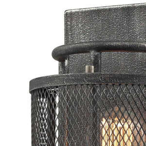 Atlas Slatington 13'' High 1-Light Sconce - Industrial Brushed Nickel Fixture with Vintage Wire Mesh Shade WL11144-NK