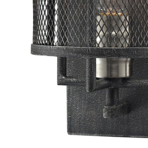 Atlas Slatington 13'' High 1-Light Sconce - Industrial Brushed Nickel Fixture with Vintage Wire Mesh Shade WL11144-NK