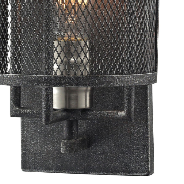 Atlas Slatington 13'' High 1-Light Sconce - Industrial Brushed Nickel Fixture with Vintage Wire Mesh Shade WL11144-NK